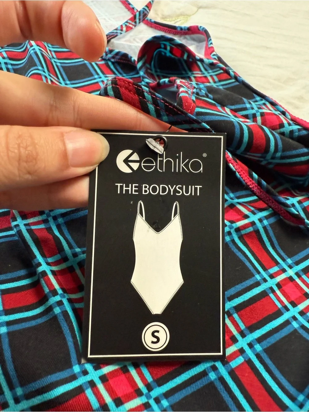 Preppy Plaid Print New ethika Bodysuit Fitted Tank Top